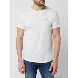 Tommy Jeans Slim Fit T-Shirt mit Logo-Stickerei Modell 'Jaspe', Weiss, M