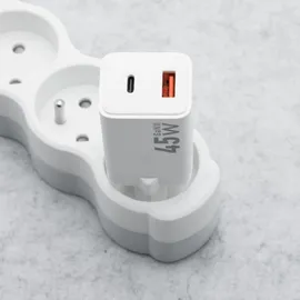 forcell Forcell, F-ENERGY Mini GaN III Ladegerät USB / USB-C PD QC 4.0 Ultra-Kompakt, Weiß - Weiß