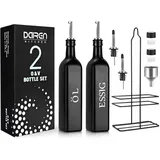 Öl und Essig Spender Set 500 ml Edelstahl Schwarz