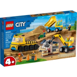 LEGO® Konstruktionsspielsteine LEGO® City 60391 Baufahrzeuge und Kran mit Abrissbirne, (235 St)