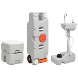 vidaXL Tragbare Campingtoilette mit Waschbecken und Wasserbehälter