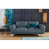 W.SCHILLIG 2-Sitzer montanaa elegant und edel, bequem, Federkernunterfederung, mit Metallkufen in Chrom glänzend, Breite 192 cm blau