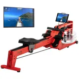 Skandika Wasserrudergerät - Styrke Premium - Bluetooth - 211x54x68cm - bis 180 kg ROT No Size