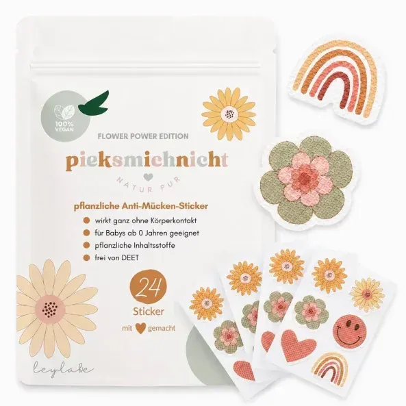 pieksmichnicht Anti-Mücken-Sticker Flower Power Edition (24St)