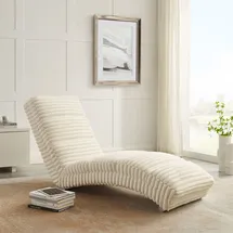 SalesFever Chaiselongue | Plüsch-Cord beige | 367636