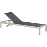 Beliani Sonnenliege 198 x 64 x 93 cm Schwarz/Silber