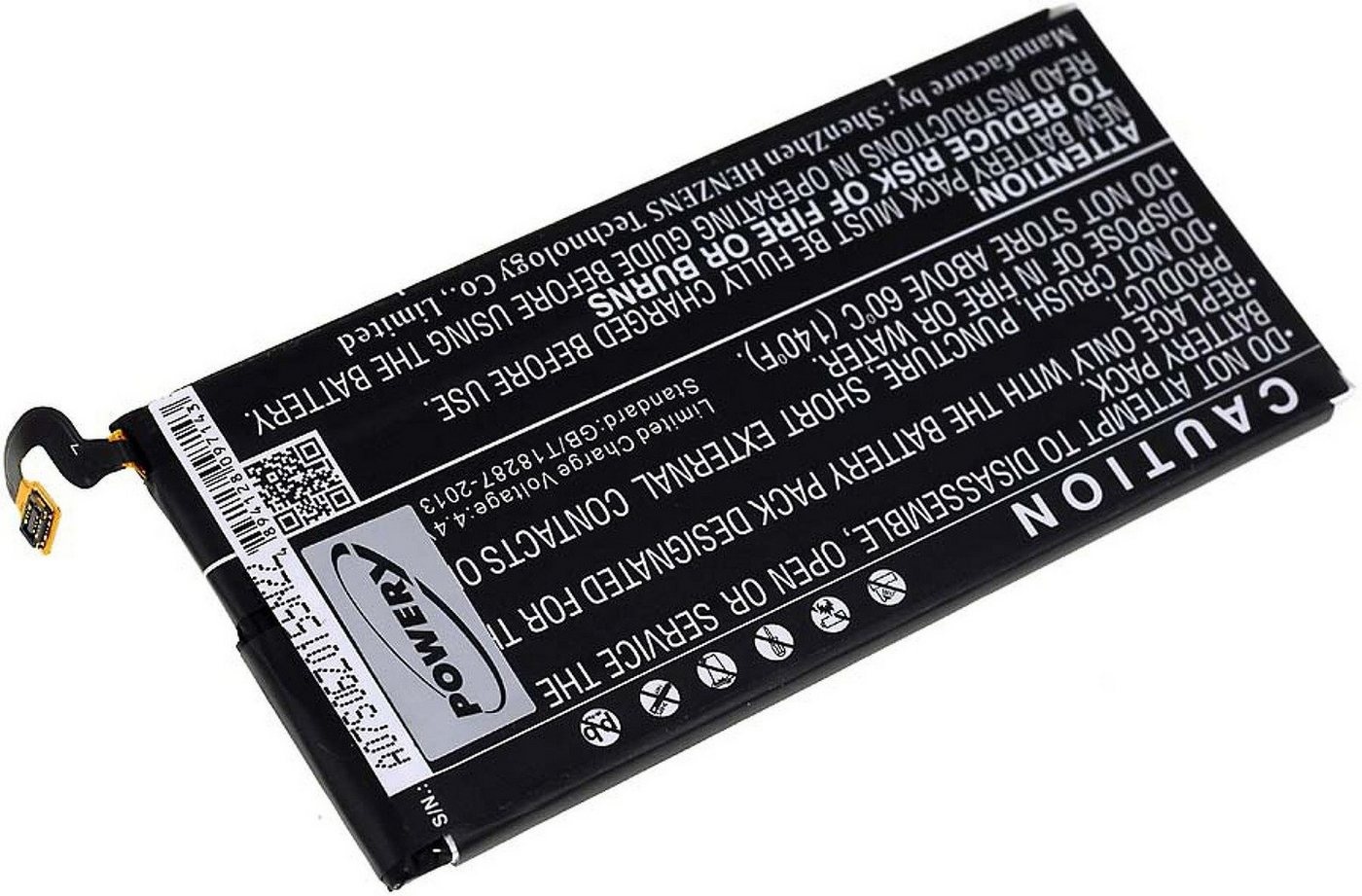Powery Akku für Samsung Galaxy S6 LTE-A Smartphone-Akku 2550 mAh (3.85 V) schwarz