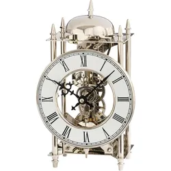 Tischuhr AMS "T1184", silber (silberfarben), Tischuhren, Automatikuhr, meachanisch Uhr, Wohnzimmer, Esszimmer, Handaufzug