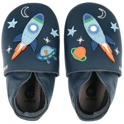 Soft Sole Cosmic Rocket Kleinkinder Krabbelschuhe aus Leder, Dunkelblau (Navy)