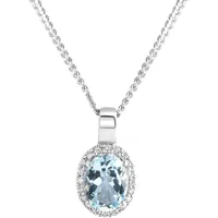Diamonds by Ellen K. Weißgold 585 mit echtem Aquamarin und 20 Diamanten zus. 0,09ct.
