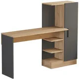 [en.casa] Schreibtisch Varhalo Eichenoptik / Anthrazit