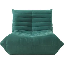 [en.casa] Bodensessel Kodsø Mikrofaser 90 x 75 x 100 cm Grün mit Hocker