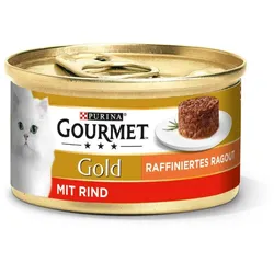 Purina Gourmet Gold Raffiniertes Ragout Rind Katzenfutter nass 85G