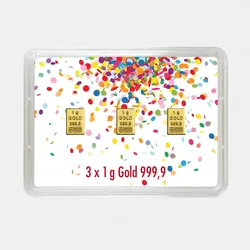 Goldbarren 3g Jugendweihe - Konfetti (Flip)