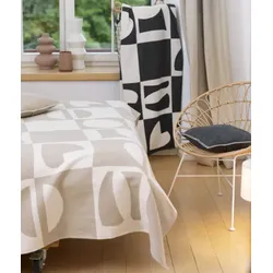 David Fussenegger Wohndecke Bett Divan Überwurf Nova 'Patch' 145 x 220 cm Natur