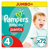 Pampers Baby-Dry Pants Größe 4, 8-14 kg, Windeln, 1er Pack (1 x 72 Stück)