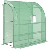 Outsunny Foliengewächshaus mit 4 Regalen B/H/L: ca. 100x213x200 cm