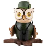 Drechslerei Kuhnert Räuchermann Eule Jäger 15 cm Braun