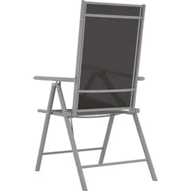 vidaXL Garten-Essgruppe 7-tlg. silber/schwarz 3070636