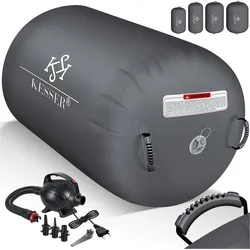 KESSER® Aufblasbare Air Roll Airtrack, Gymnastik-Rolle   inkl. Tragetasche & elektr. Luftpumpe   Barrel Gymnastik Tumbling   Yoga Gymnastik Rolle Gymnastikmatte, Fitnessrolle