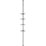 Teleskop-Badregal Duschregale 4 Körbe aus Edelstahl Höhenverstellbar 105-300 cm Schwarz