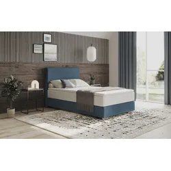 Boxbett MR. COUCH "Stratus 2", blau (velvet 11 ocean), B:127cm L:211cm, 100% Polyester, Komplettbetten, Boxspringbett, inkl. Bettkasten und Matratze
