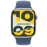 Apple Watch Series 10 GPS + Cellular 46mm Aluminium silber Sportarmband denim M/L | Zustand: sehr gut |  AN693073