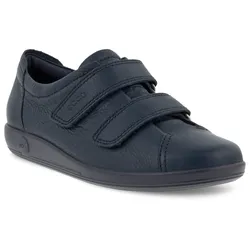 Klettschuh ECCO "SOFT 2.0", Damen, Gr. 38, blau (marine), Leder, sportlich, Schuhe, Halbschuh, Freizeitschuh mit Klettverschlüssen