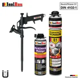Brandschutzschaum B1 Bauschaum 1x 750ml 1x Reiniger Montageschaum Schaum Pistole