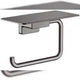 Hansgrohe AddStoris Papierrollenhalter mit Ablage, brushed black