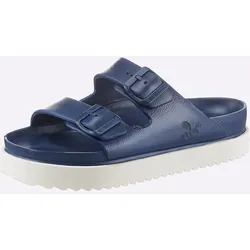 Pantolette HEINE, Damen, Gr. 39, blau (marine), Synthetik, modisch, Schuhe