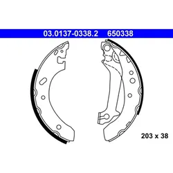 Bremsbackensatz ATE 03.0137-0338.2 für Ford Escort VI Turnier Fiesta