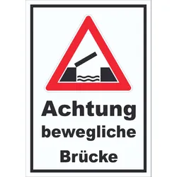 Schild Achtung bewegliche Brücke A0 (841x1189mm)