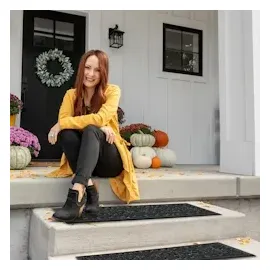 Relaxdays Stufenmatte Gummi, rechteckig, Treppenauflage innen & außen, 75 x 25 cm, Ornamente, Anti-Rutsch-Matte, schwarz