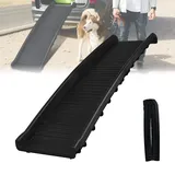 YARDIN Hunderampe Auto Klappbar Hundetreppe Kunststoff Haustierrampe 156 x 40cm, Anti-Rutsch Hundeautorampe Kofferraumrampe Einstiegshilfe für Große und Schwere Haustiere, bis 90kg Schwarz