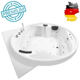Basera Basera® Indoor Podest-Whirlpool Badewanne XXL Gomera mit Ecke Premium 186 x 186 cm