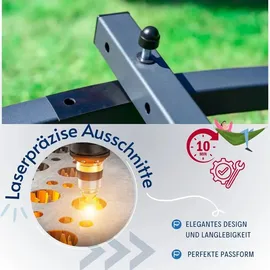 Potenza Outdoor Hängematte mit Gestell für 2 Personen I Atlanta Stabhängematte XXL 210x140 cm 200kg I Tyatn Hängemattengestell 350kg Wetterfest