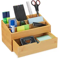 Relaxdays Schreibtisch Organizer Holz 15 x 28 x 16,5 cm natur 6 St.