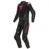 Dainese Demon Sprint 2-Teiler Motorrad Lederkombi, schwarz-rot, Größe 54 für Männer