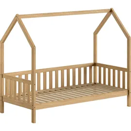 Vipack Hausbett CABANE 90 x 200 cm Eiche massiv Eiche natur