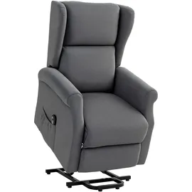 Homcom Fernsehsessel mit Aufstehhilfe Leinenoptik 94 x 111 x 74 cm Grau elektrisch