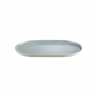 BLOMUS Servierplatte SABLO | Steingut | 35 x 20 cm | Farbe Stone | handwerklicher Look