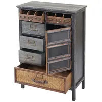 Mendler Apothekerkommode 90 x 65 x 32 cm Mehrfarbig