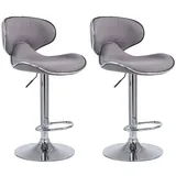CLP Barhocker Las Vegas V2 Stoff Hellgrau 2er Set