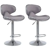CLP Barhocker Las Vegas V2 Stoff Hellgrau 2er Set