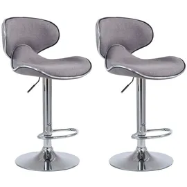 CLP Barhocker Las Vegas V2 Stoff Hellgrau 2er Set
