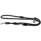 LIONTO verstellbare Hundeleine, Doppelleine schwarz