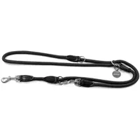 LIONTO verstellbare Hundeleine, Doppelleine schwarz