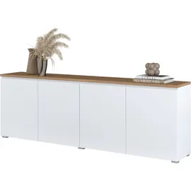 OTTO home Modo 200 x 68 x 34,5 cm Weiß / Eiche Mauvella