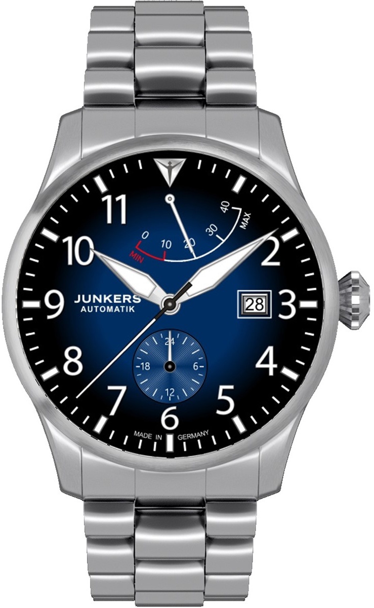 Junkers Herren Armbanduhr Automatik 9.64.01.01.M Flieger Gangreserve